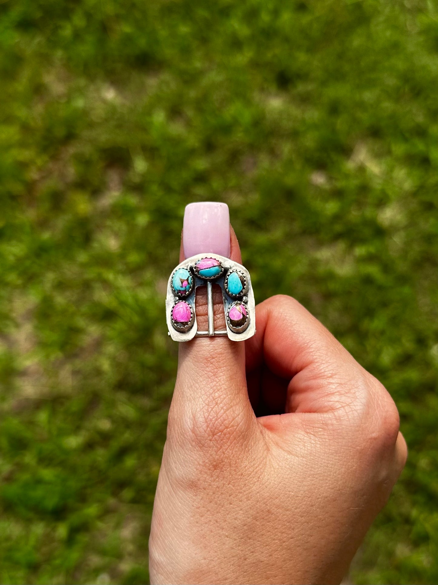Adjustable Cotton Candy buckle ring