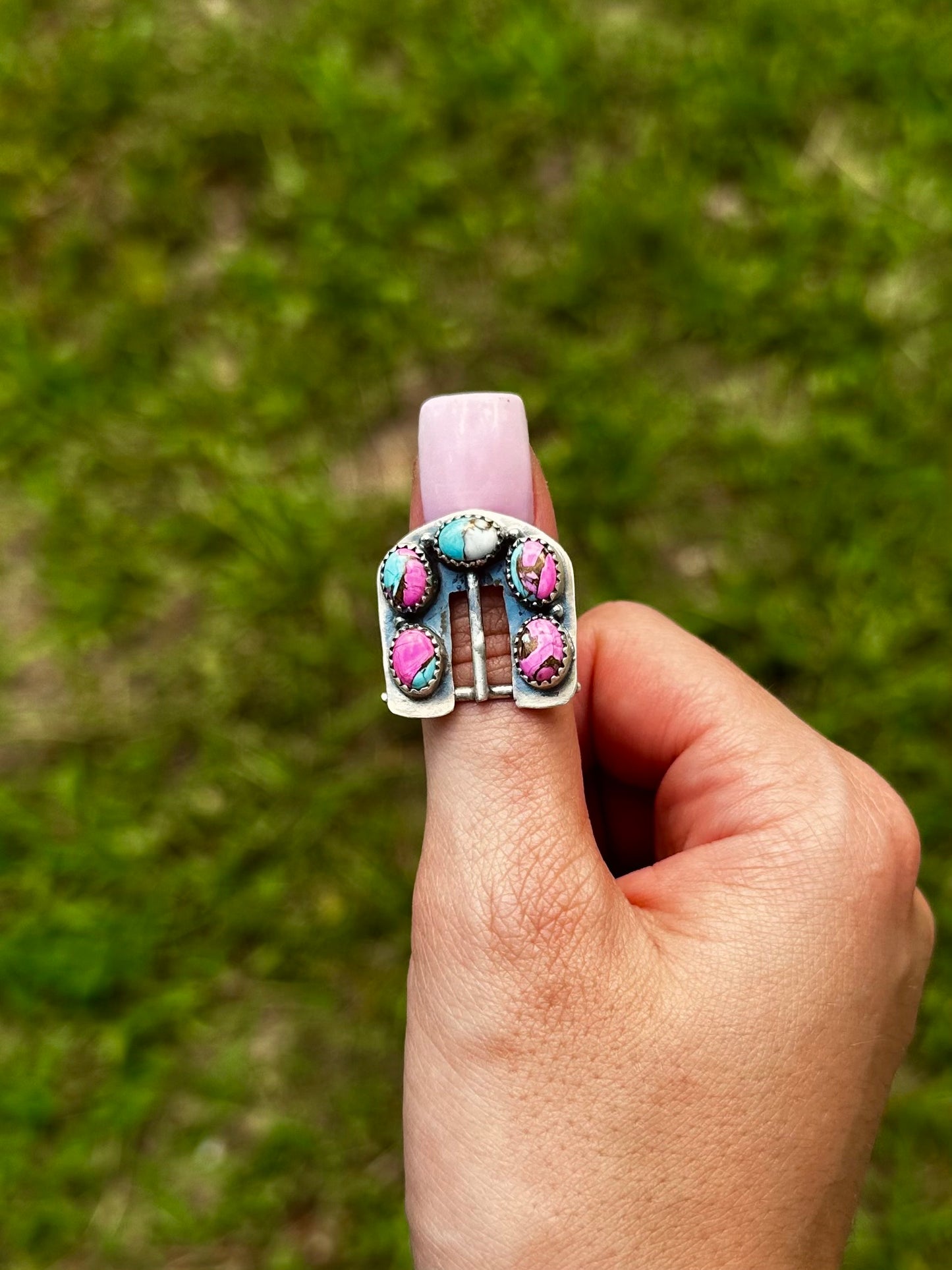 Adjustable Cotton Candy buckle ring