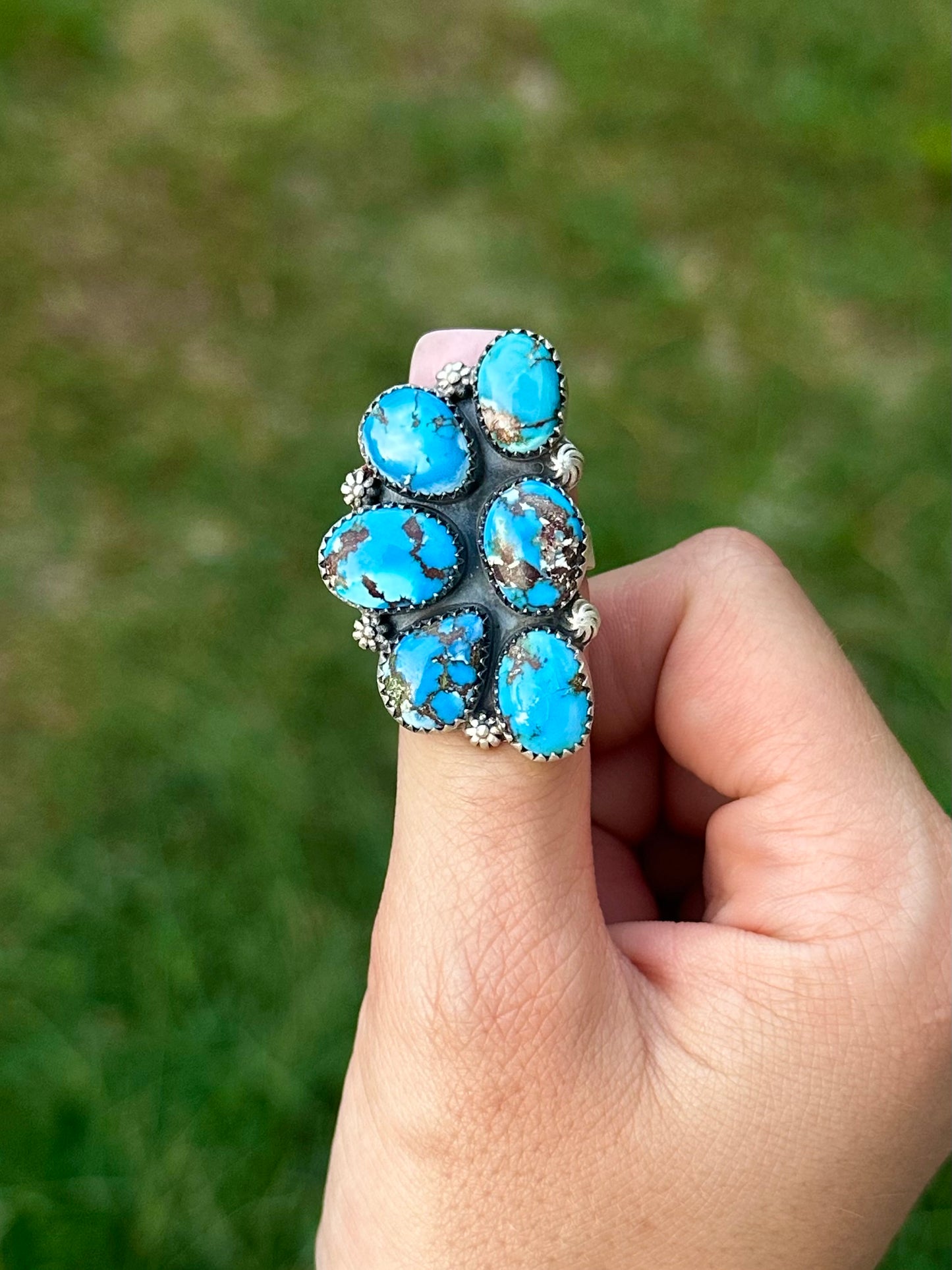 Adjustable Golden Hills half cluster ring