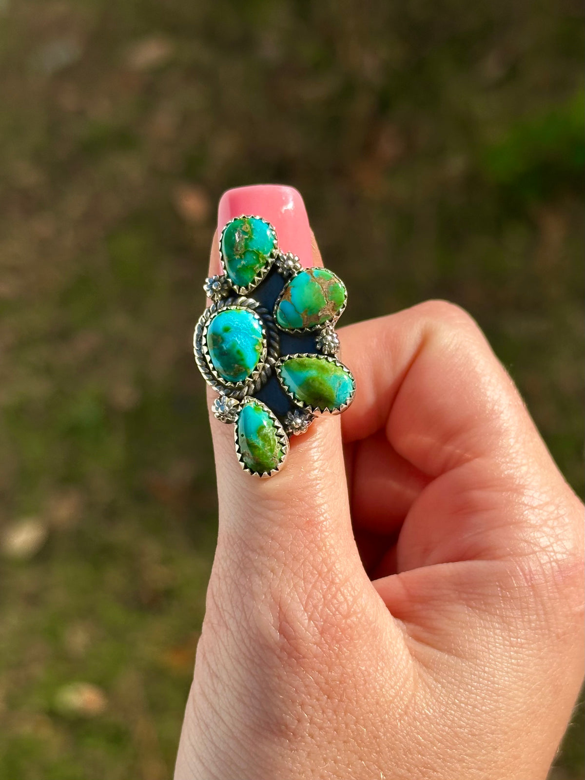 Adjustable Sonoran half cluster ring