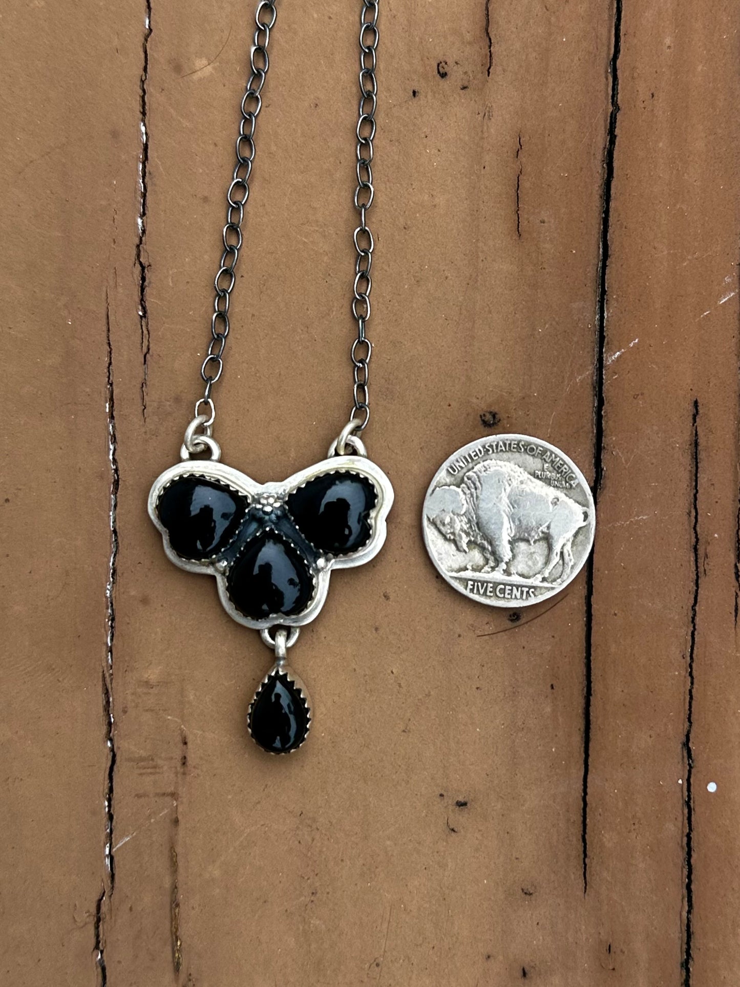 Black Onyx heart necklace