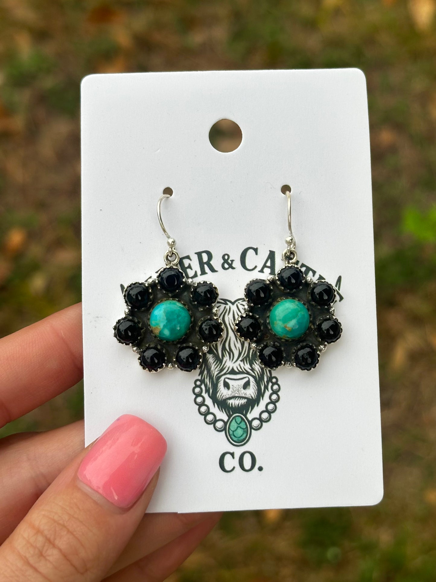 Kingman & black onyx earrings