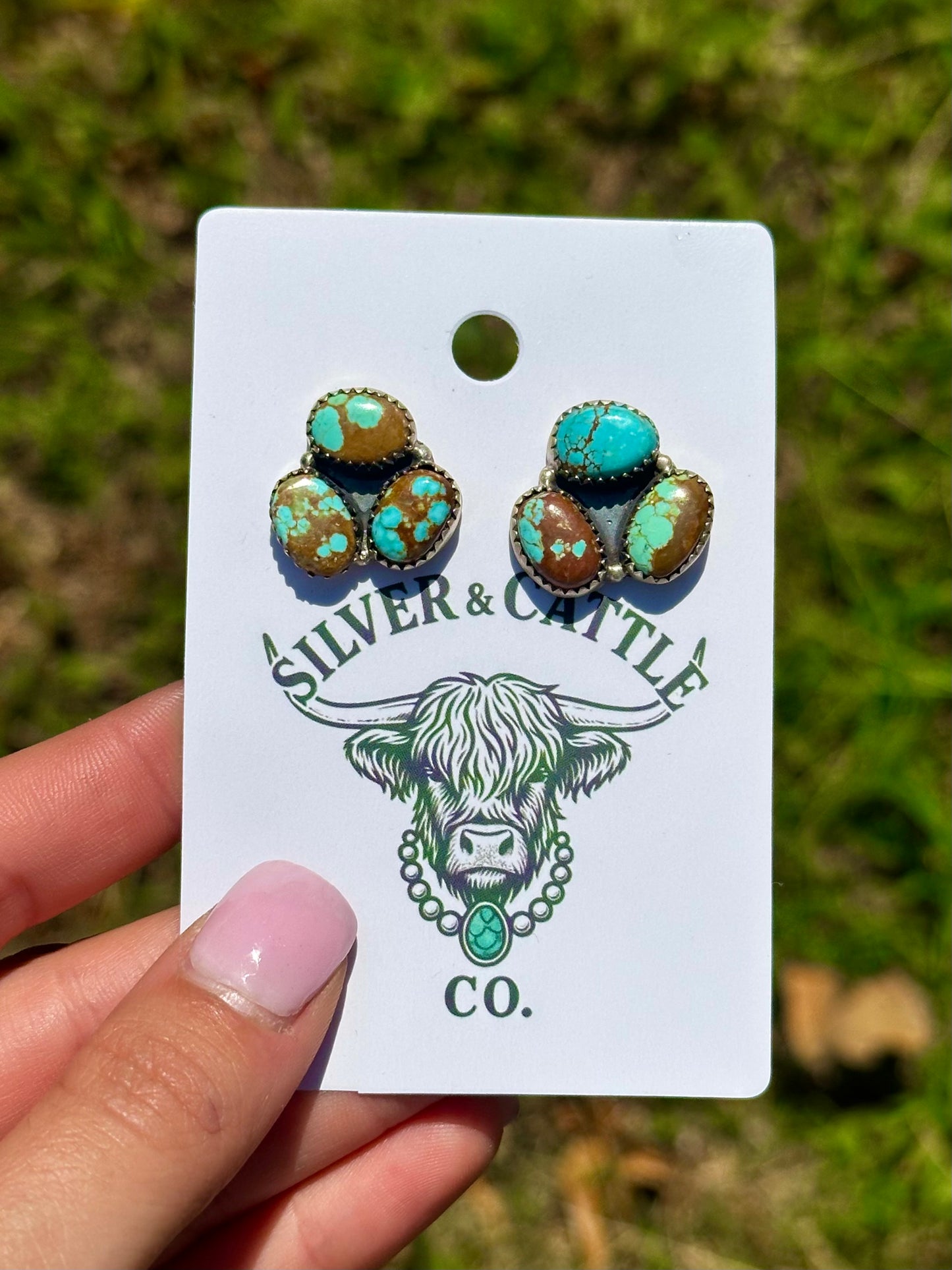 #8 turquoise cluster earrings