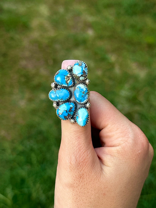 Adjustable Golden Hills half cluster ring