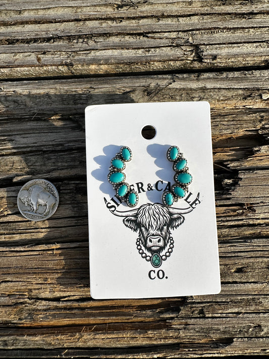 5 kingman stone earrings