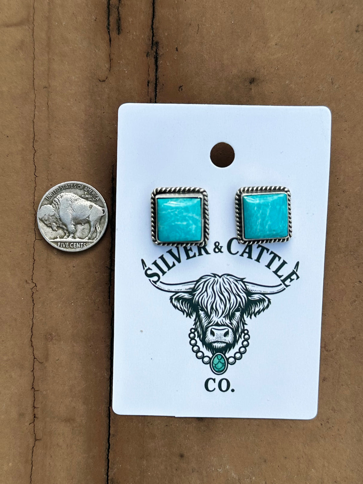 Turquoise earrings by Navajo artist Judith Dixon