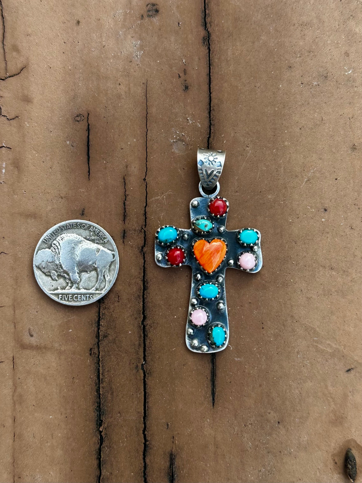 Muti stone cross pendant