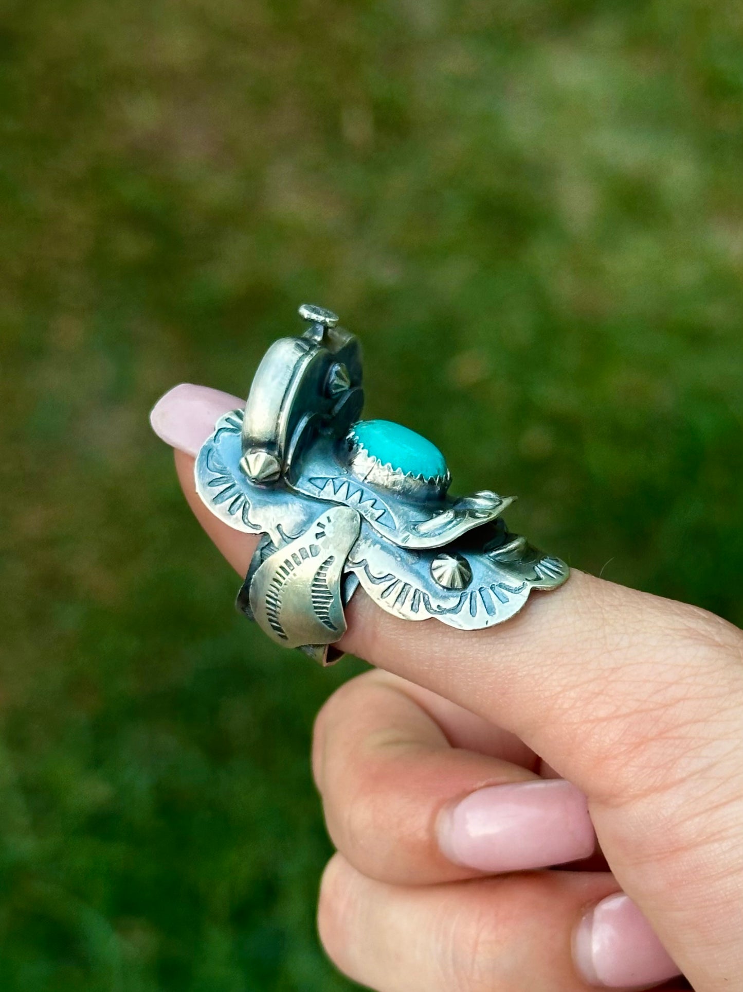 Adjustable Tim Yazzie Kingman Saddle ring