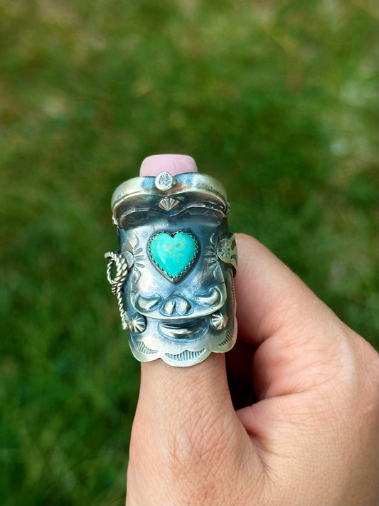 Adjustable Tim Yazzie Kingman Saddle ring