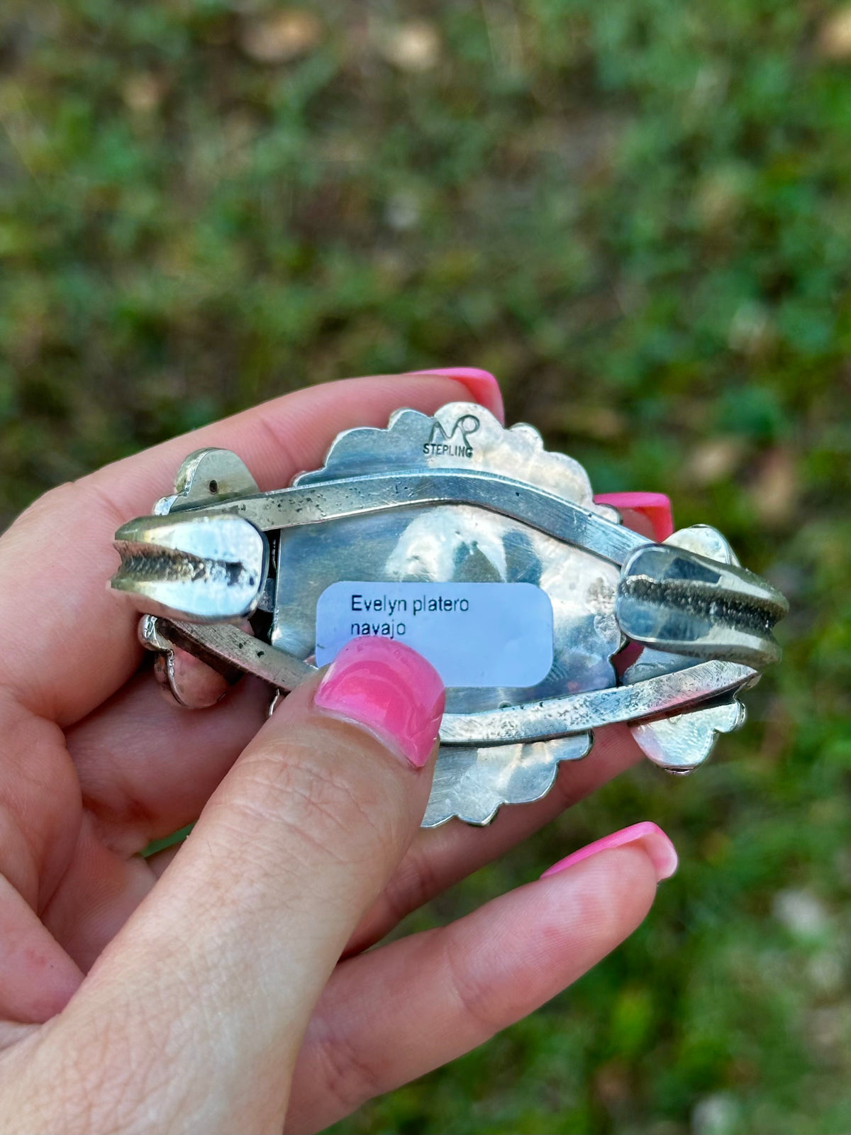 Turquoise Statement Cuff by Navajo artist Evelyn Platero