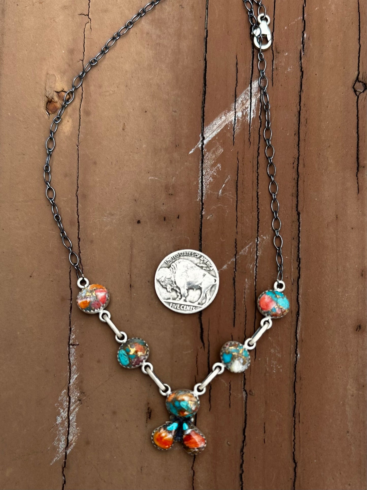 Orange spiny Mojave choker/necklace