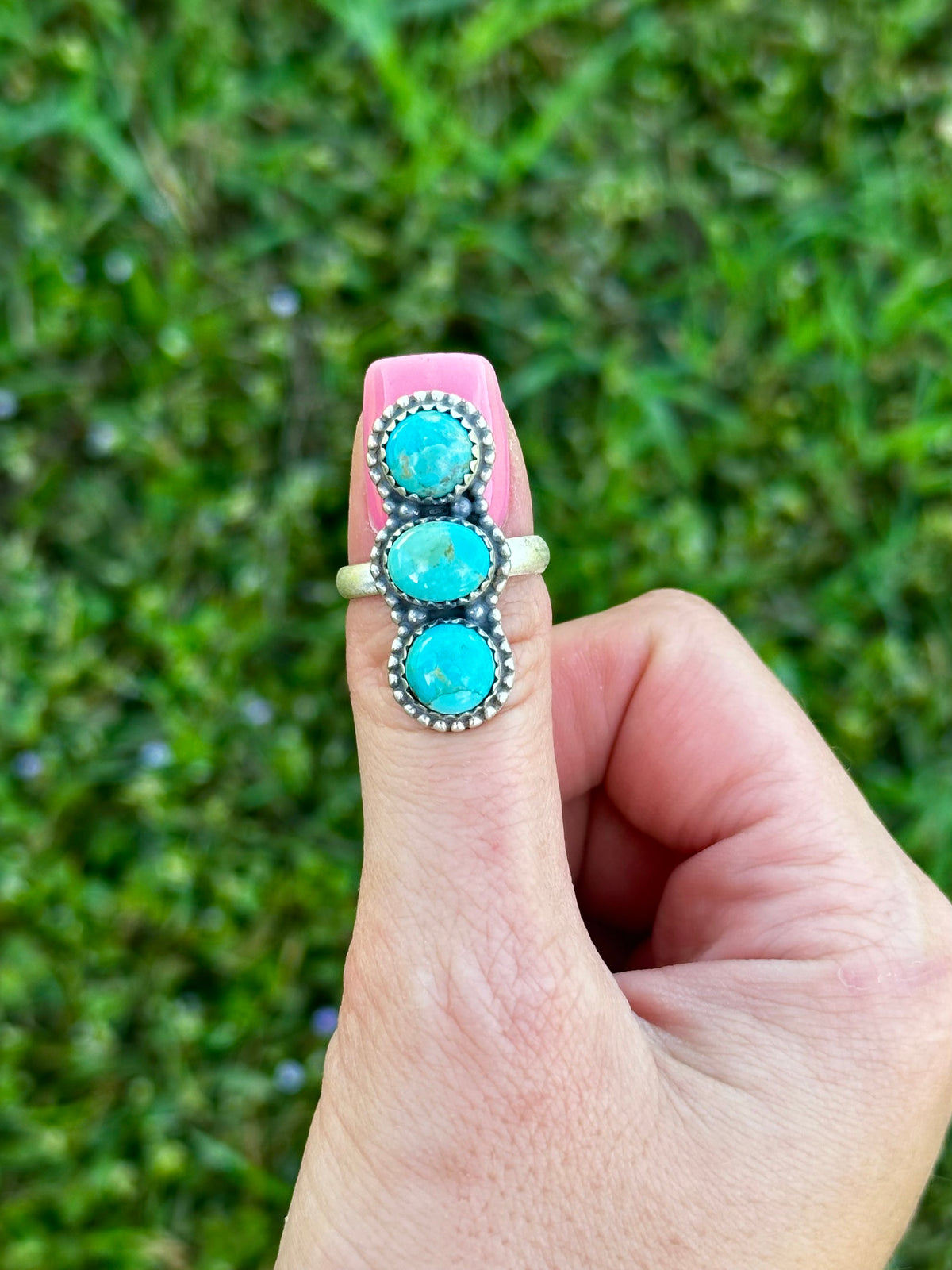 Adjustable turquoise ring