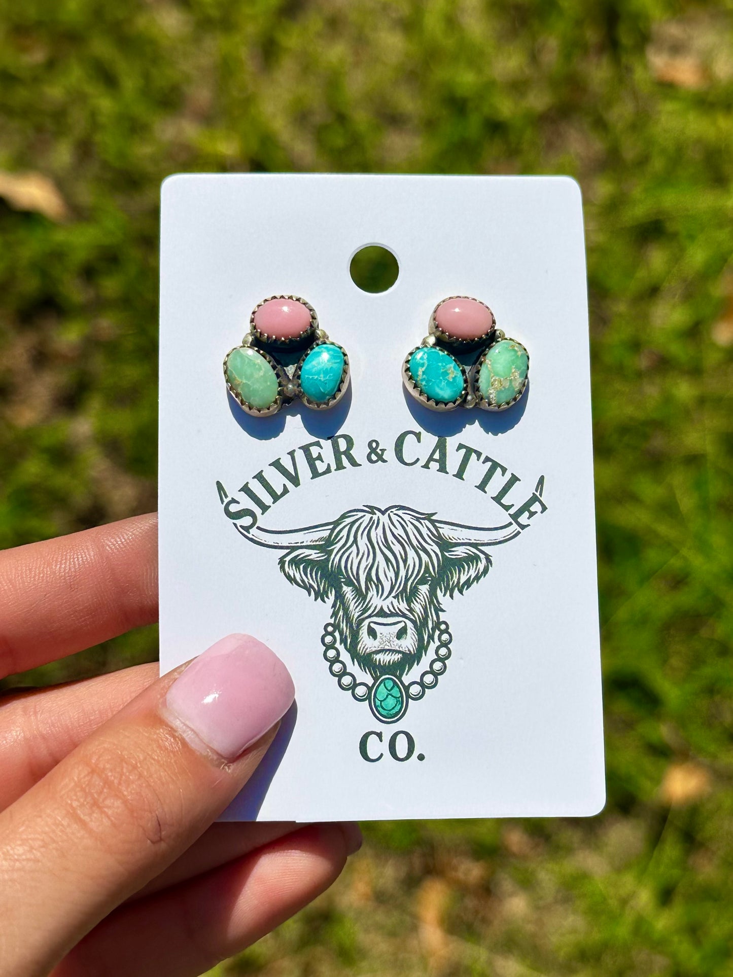 Multi stone cluster earrings