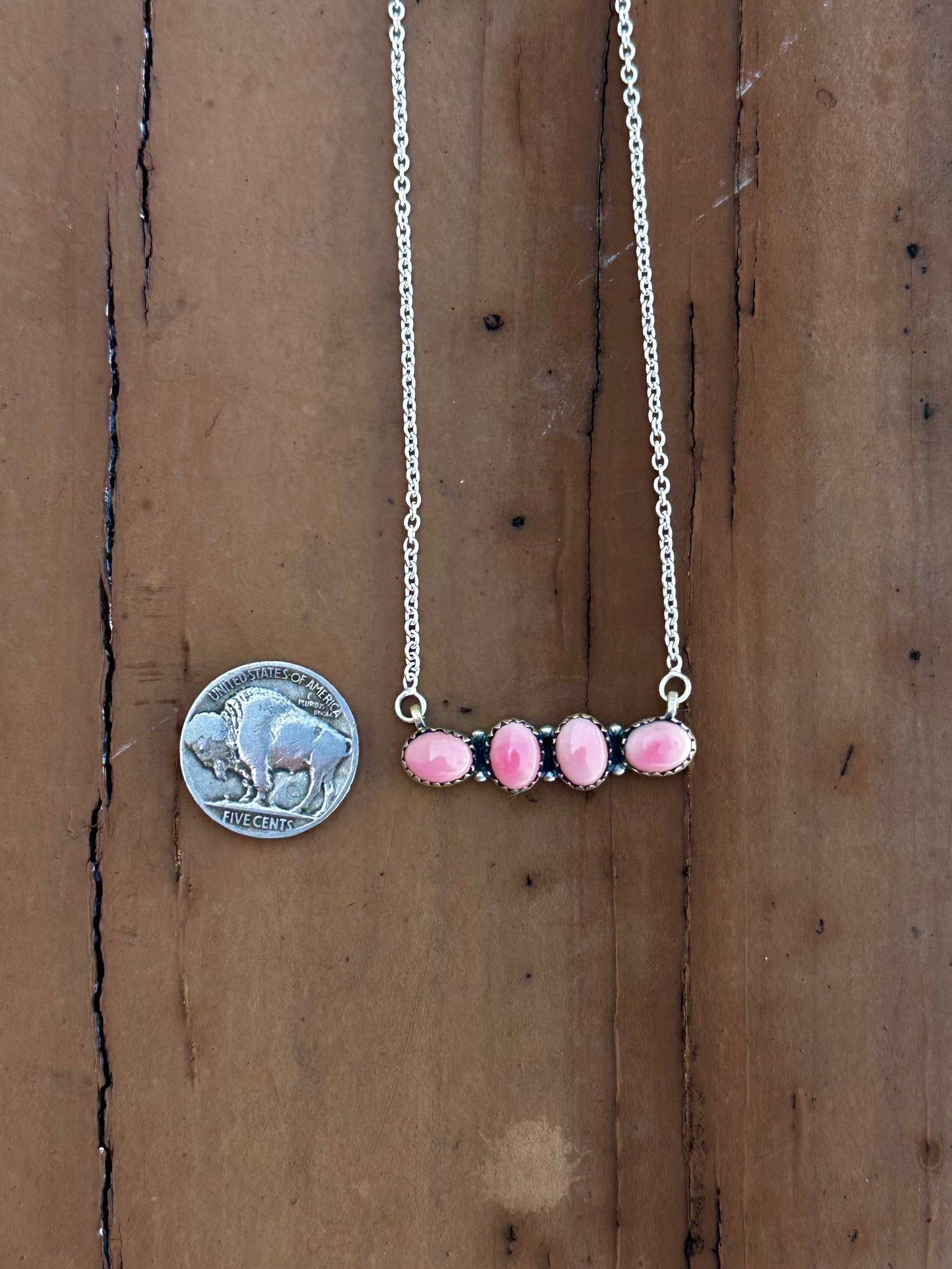 Pink conch necklace