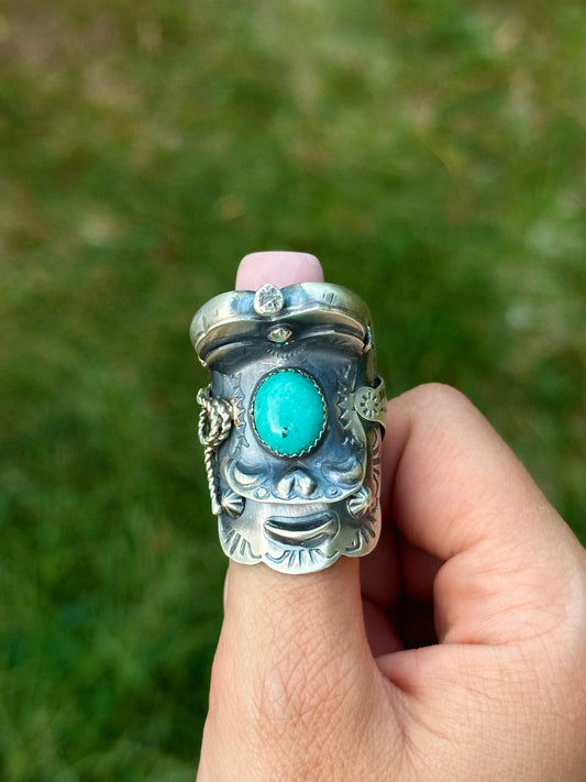 Adjustable Tim Yazzie Kingman Saddle ring
