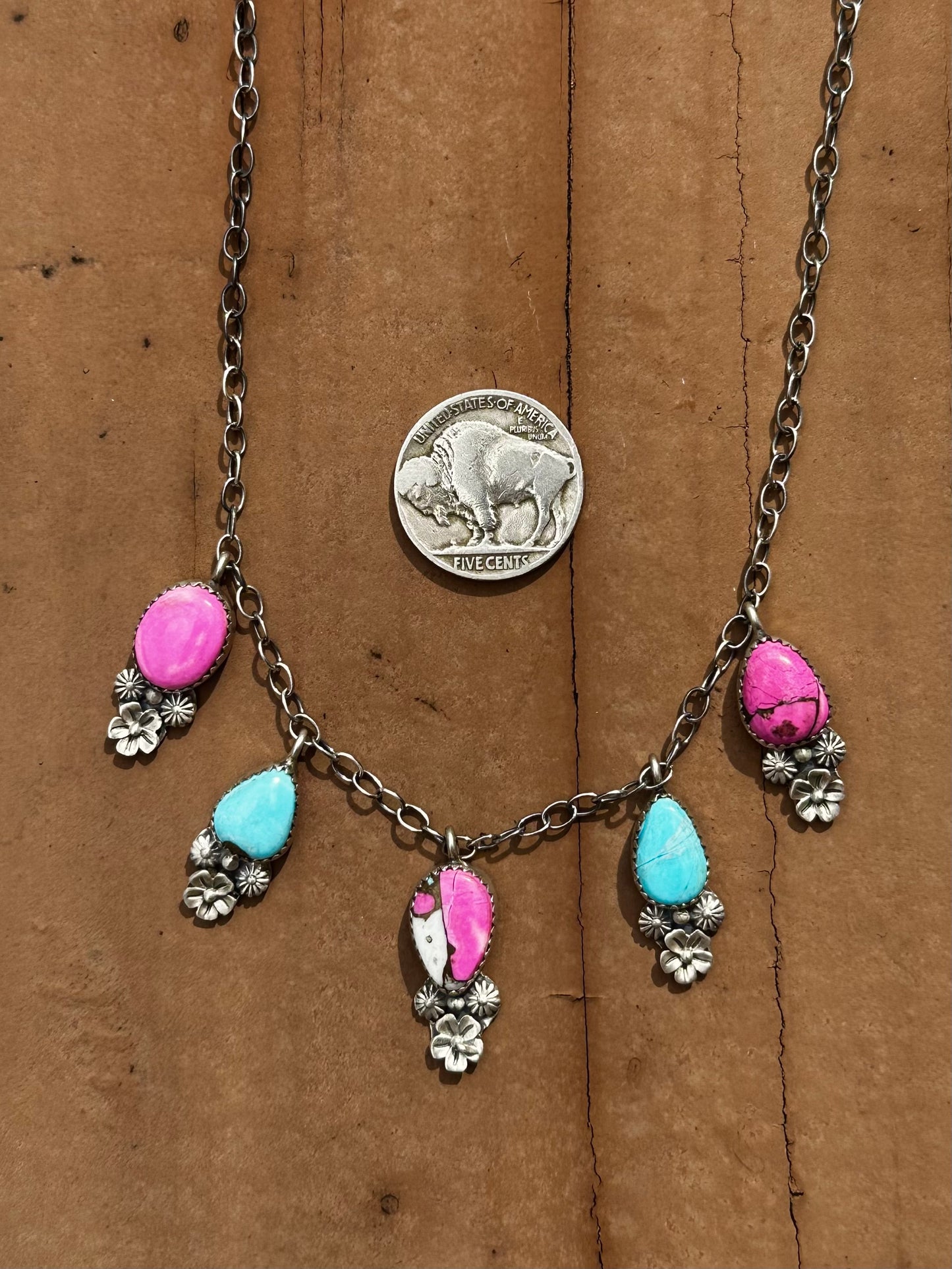 Cotton candy charm necklace