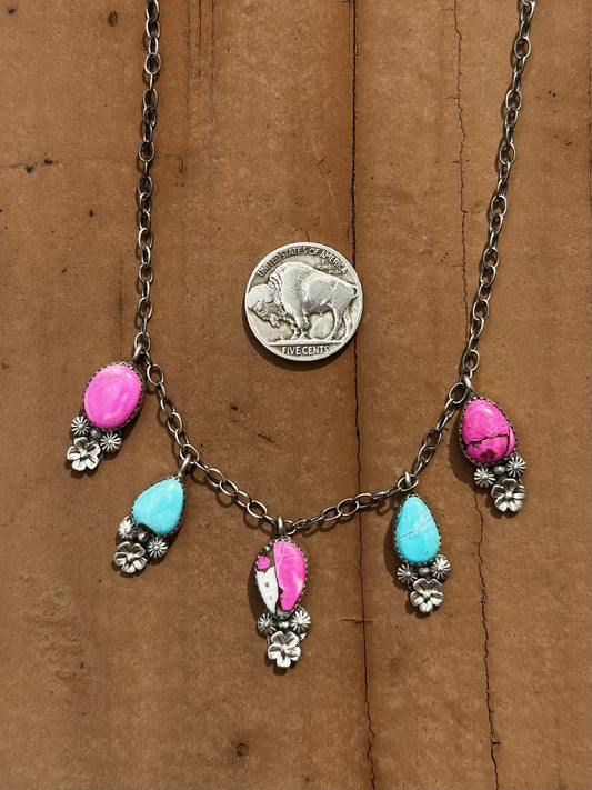 Cotton candy charm necklace