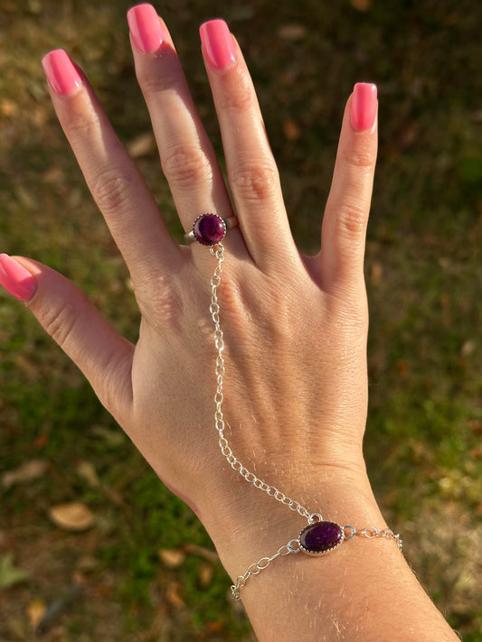 Adjustable Purple spiny hand chain