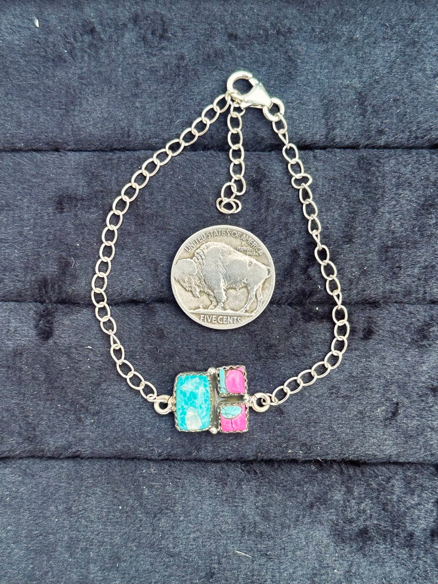 Cotton candy & white water bracelet