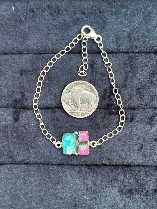Cotton candy & white water bracelet