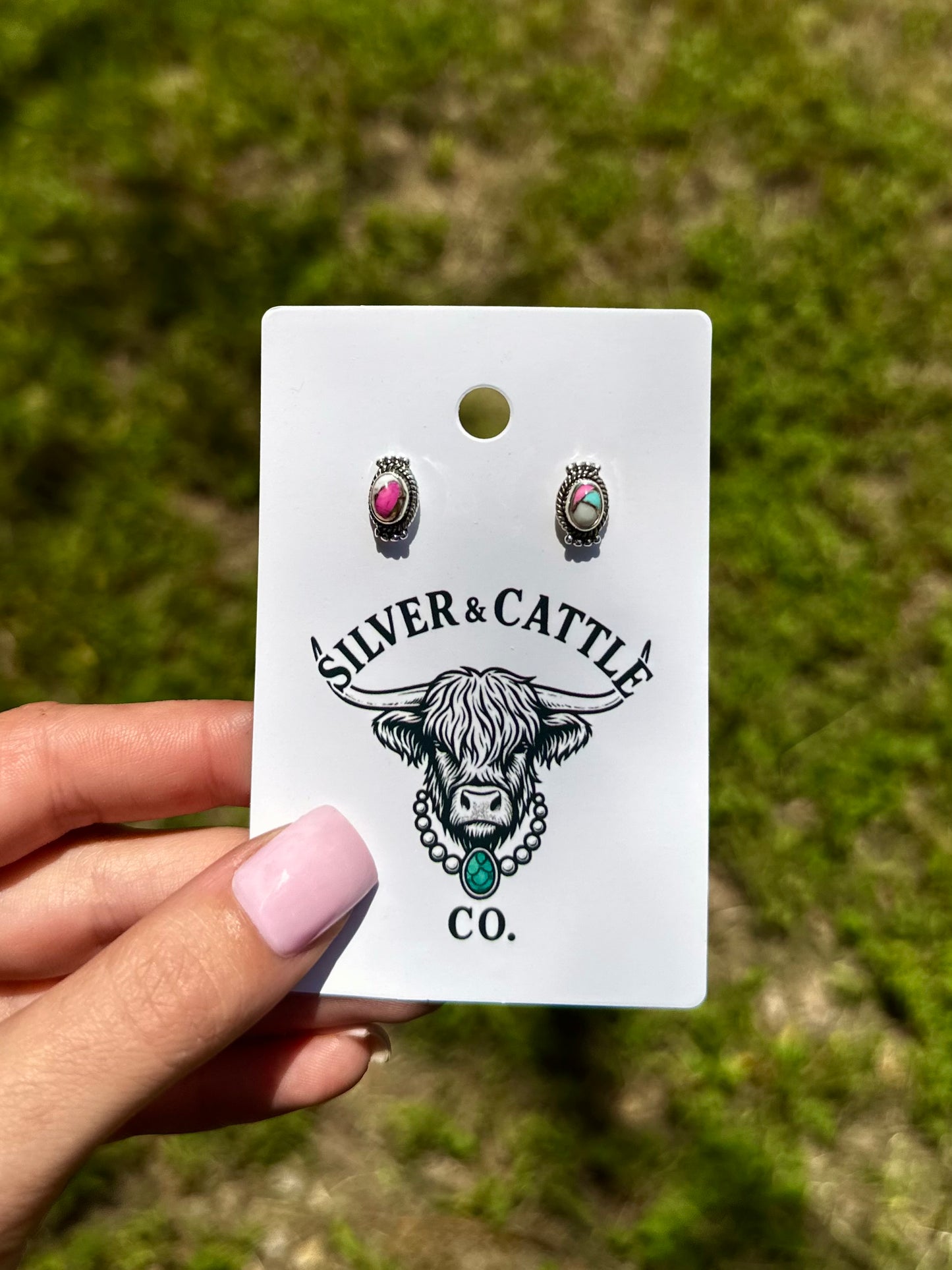 Cotton candy stud earrings