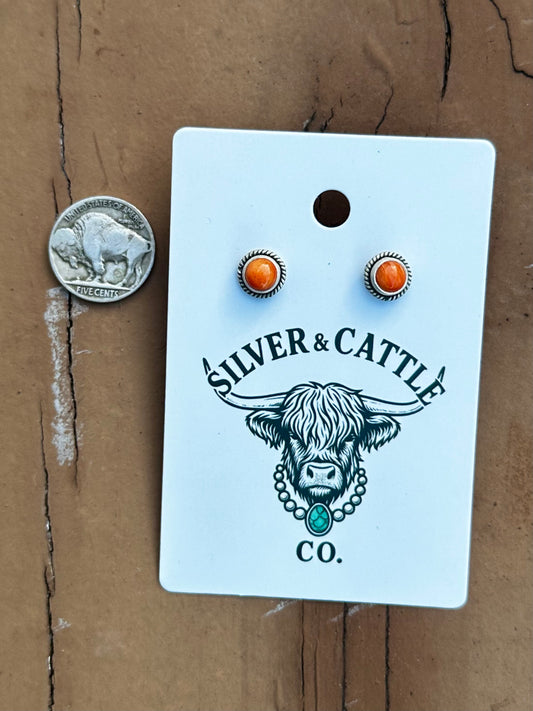 Orange spiny earrings
