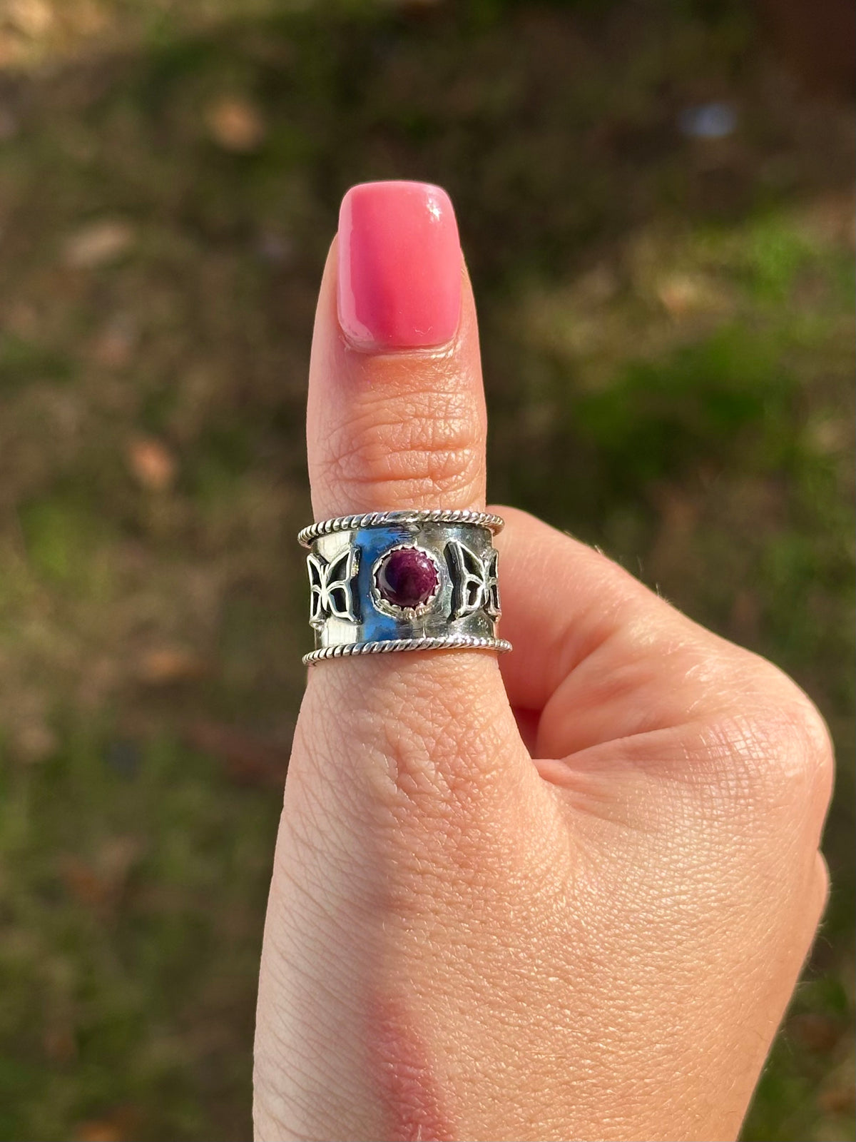 Purple spiny butterfly ring | fits size 7.5