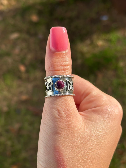 Purple spiny butterfly ring | fits size 7.5