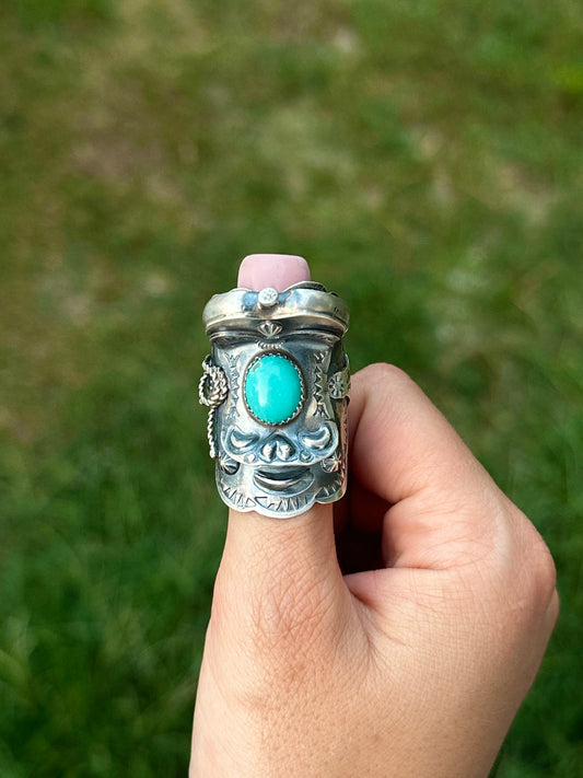 Adjustable Tim Yazzie Kingman Saddle ring