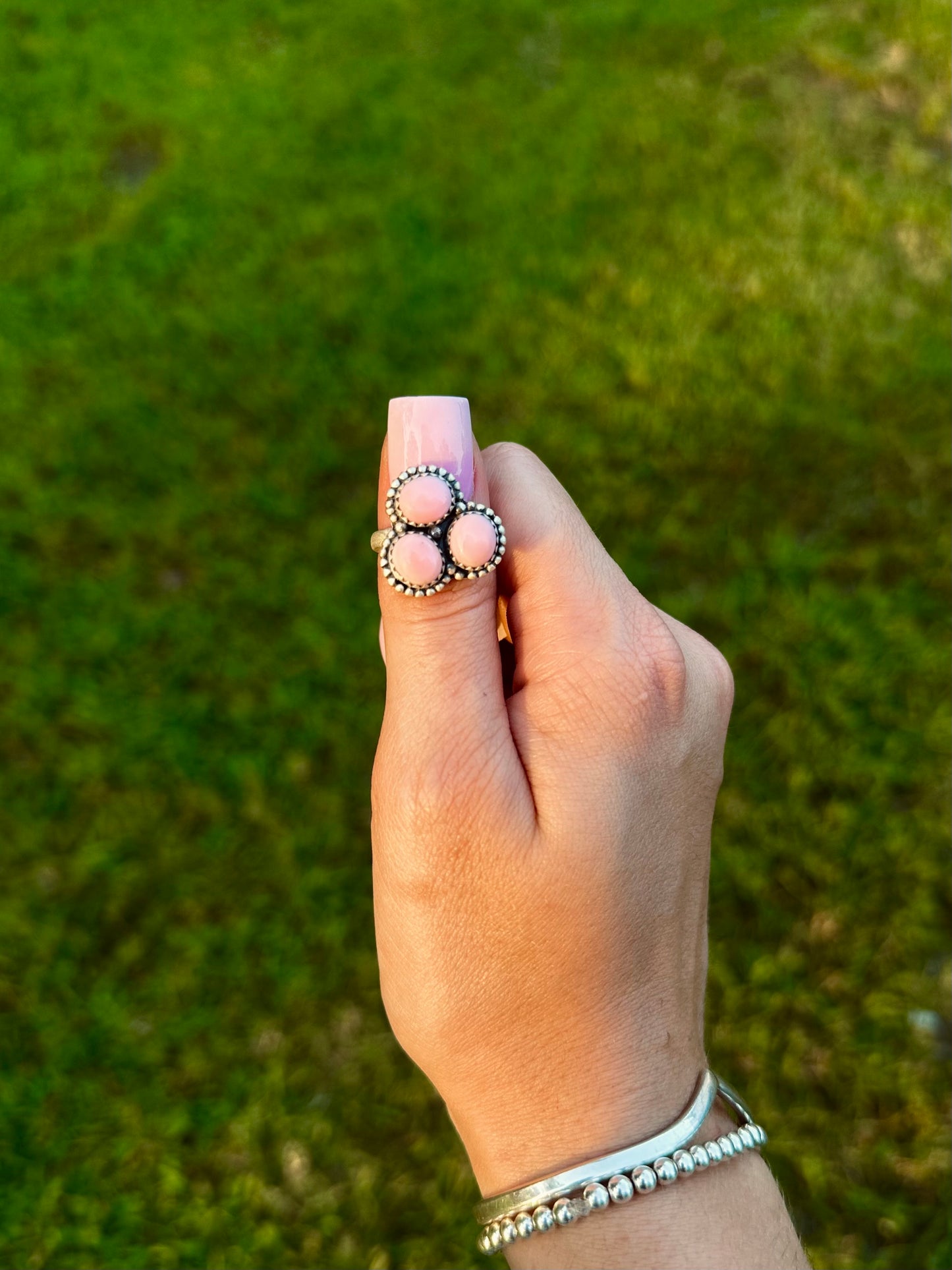 Adjustable triple Pink conch ring