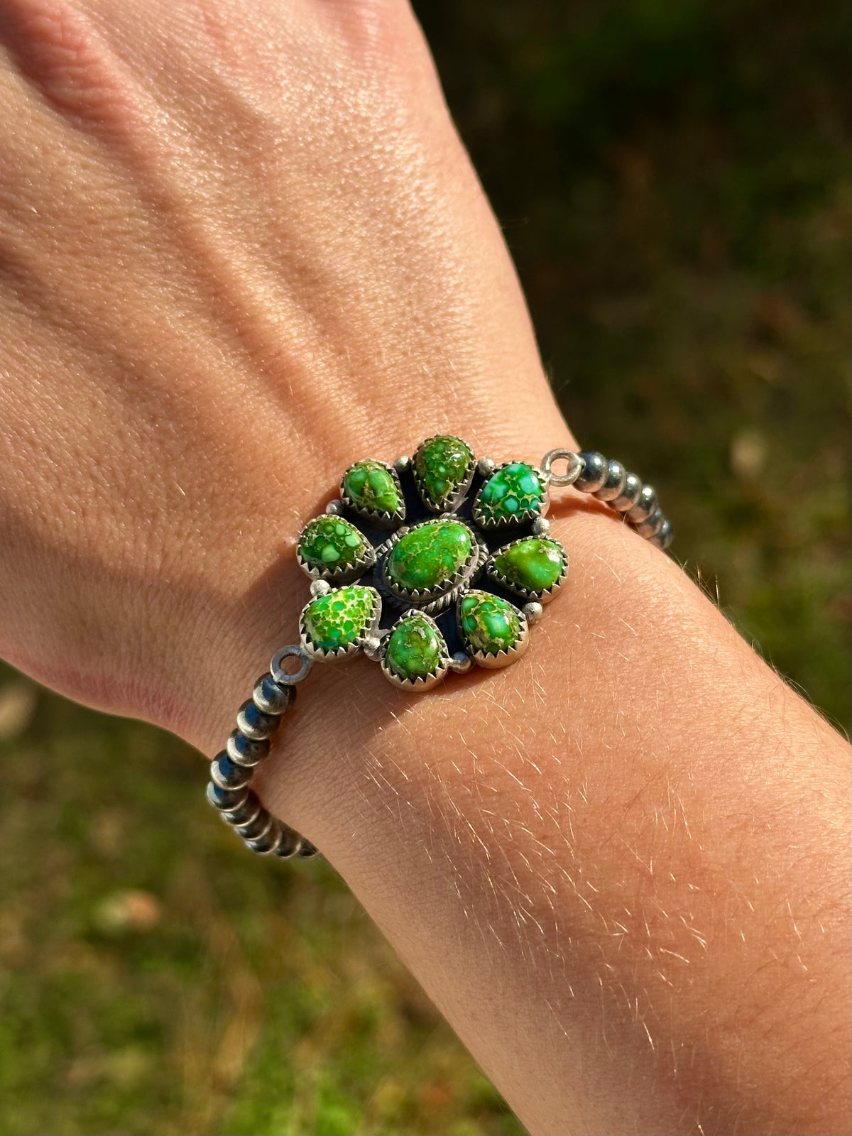 Sonoran stretch bracelet with 5mm sterling pearls