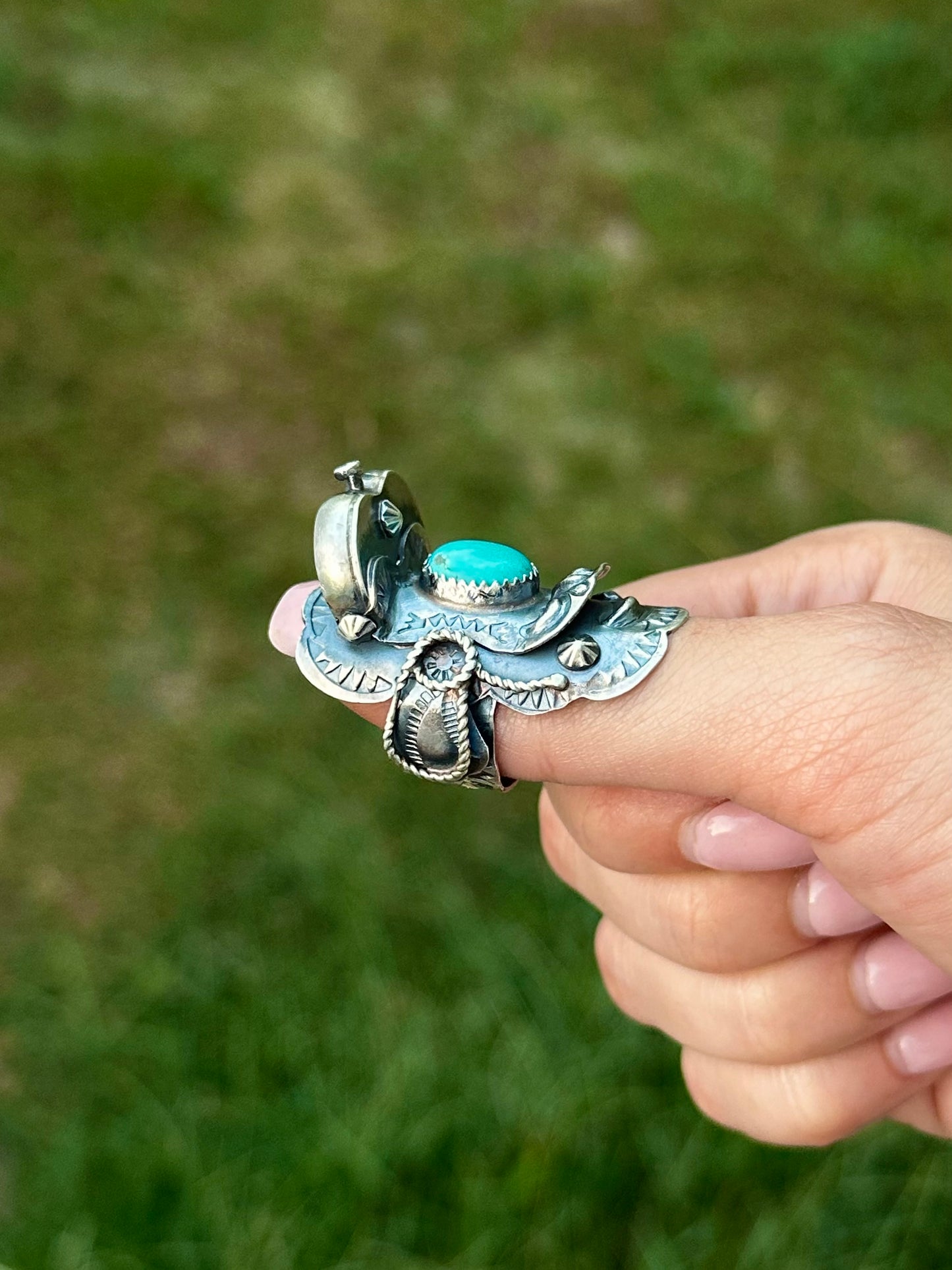 Adjustable Tim Yazzie Kingman Saddle ring