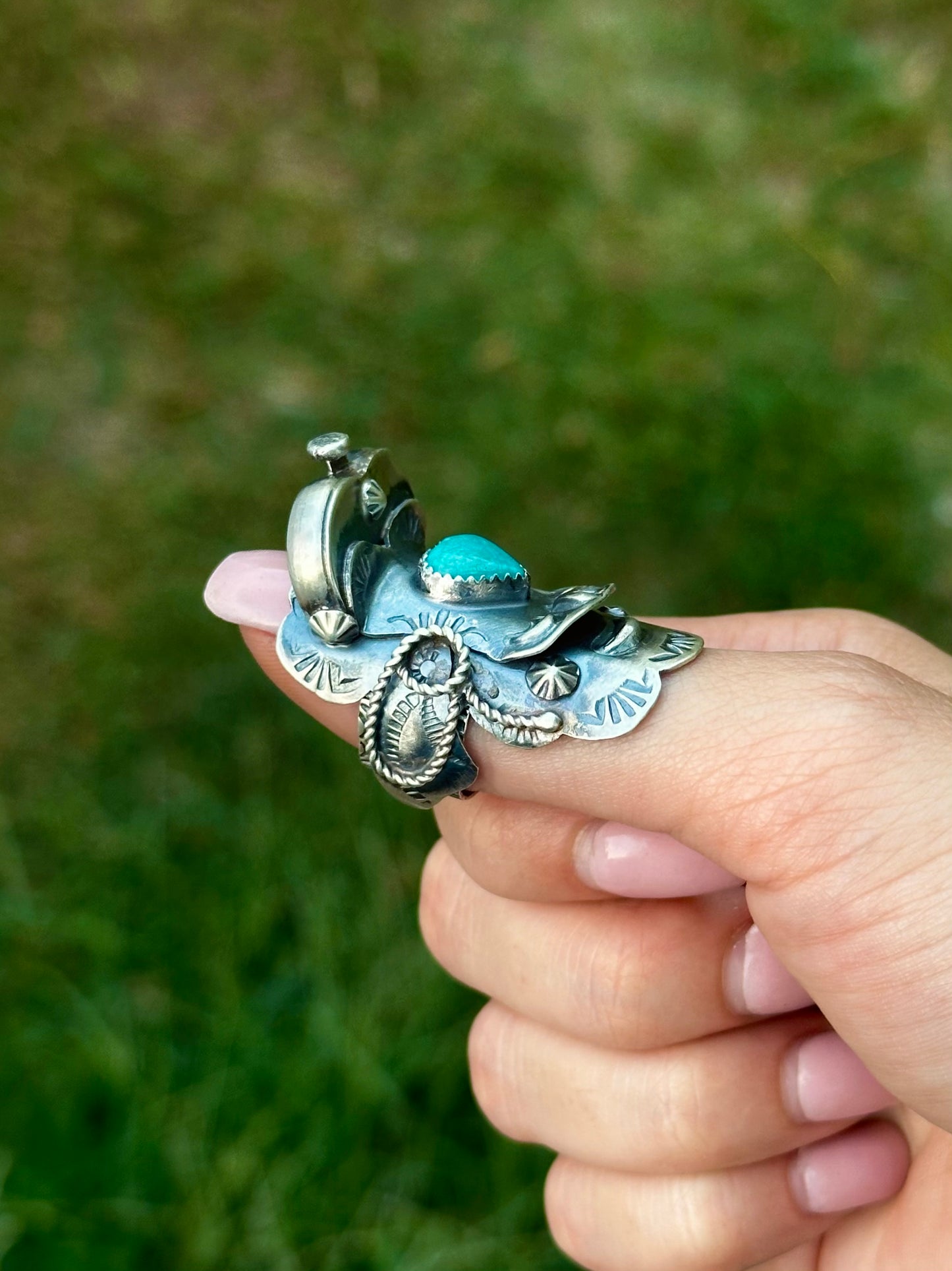 Adjustable Tim Yazzie Kingman Saddle ring