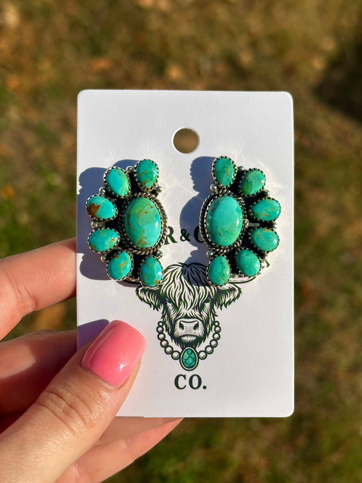 Kingman half cluster earrings