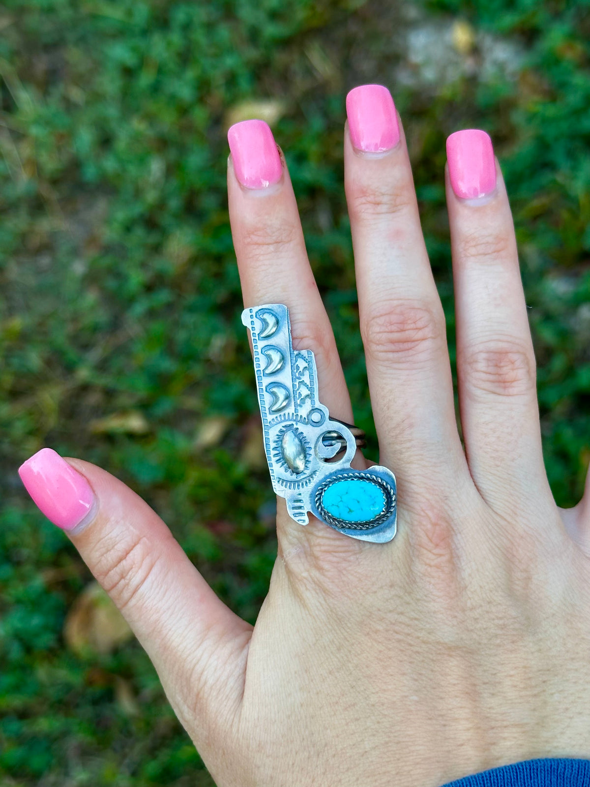 Adjustable pistol ring by Navajo artist Tim Yazzie