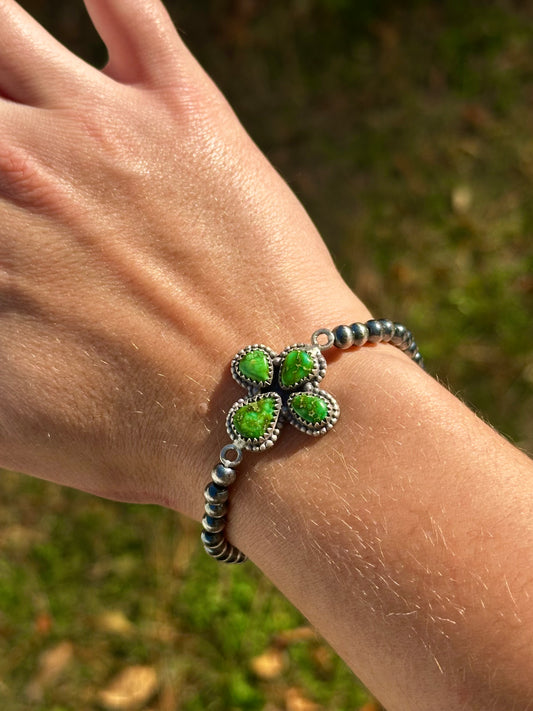 Sonoran stretch bracelet with 5mm sterling pearls