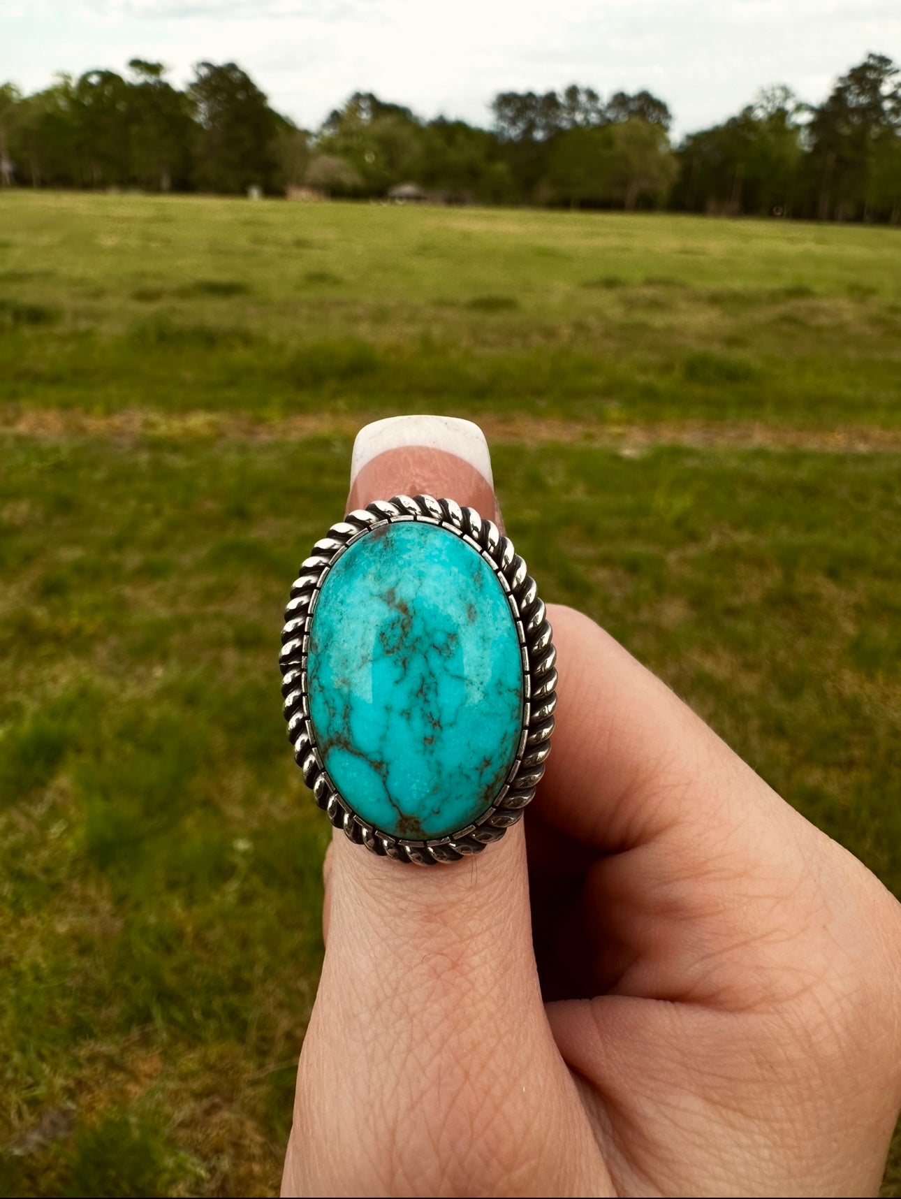 Adjustable Turquoise Ring by Navajo artist Walter Vandever