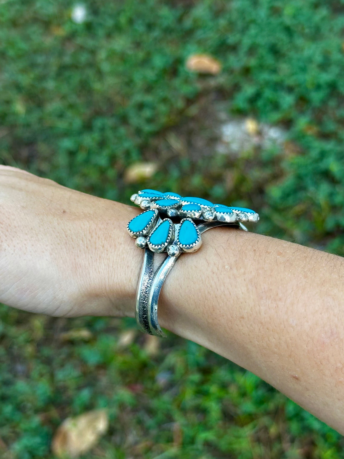 Turquoise Statement Cuff by Navajo artist Evelyn Platero