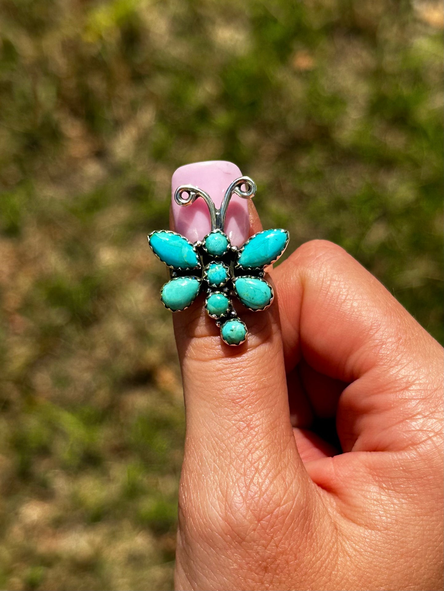 Adjustable Kingman dragonfly ring