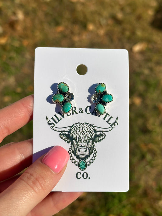 Kingman flower cluster earrings