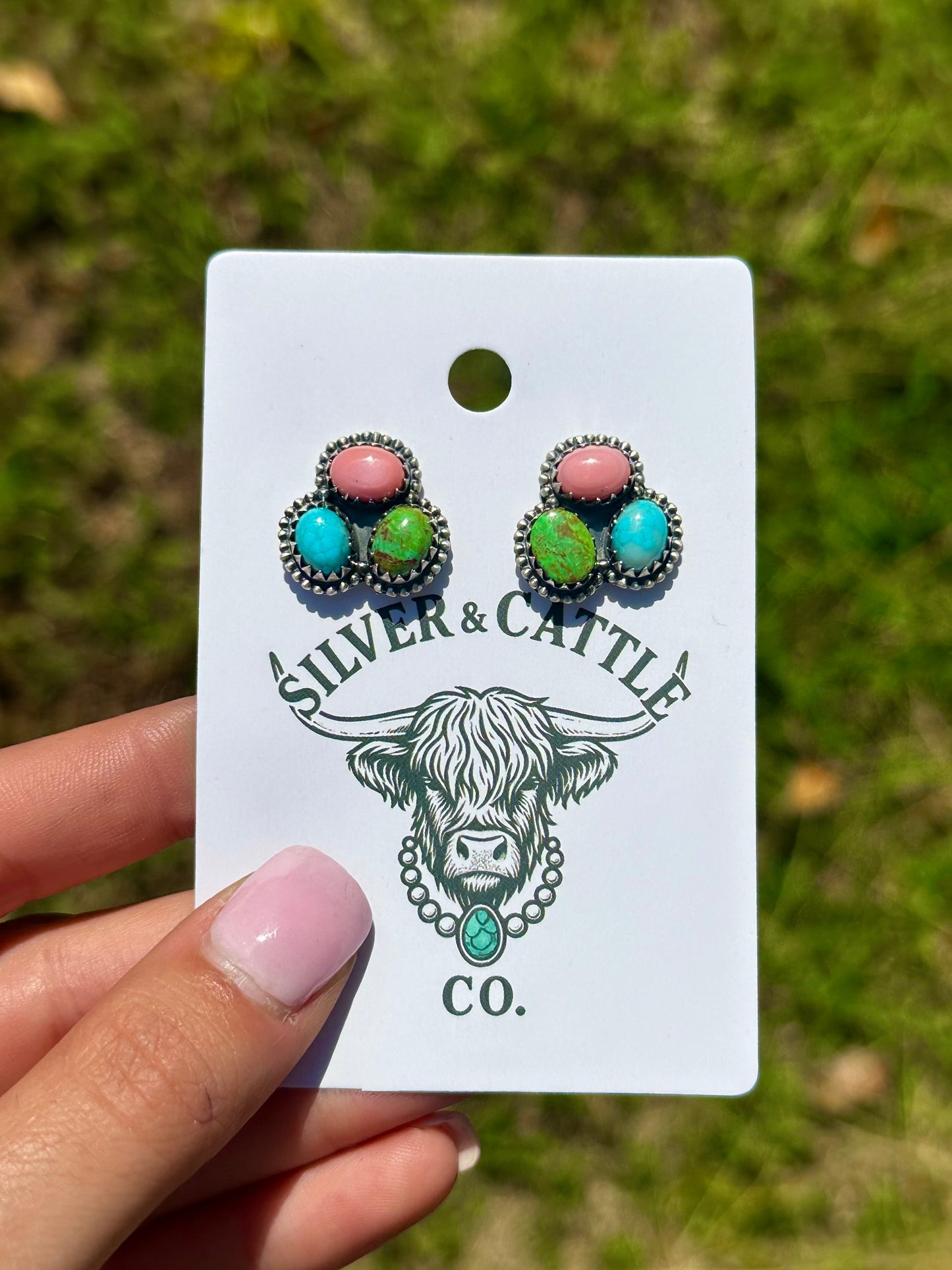 Multi stone cluster earrings