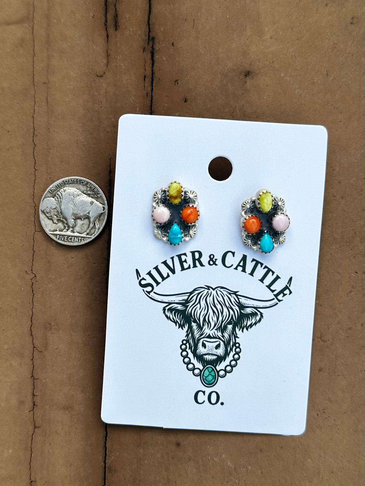Multi stone cluster earrings