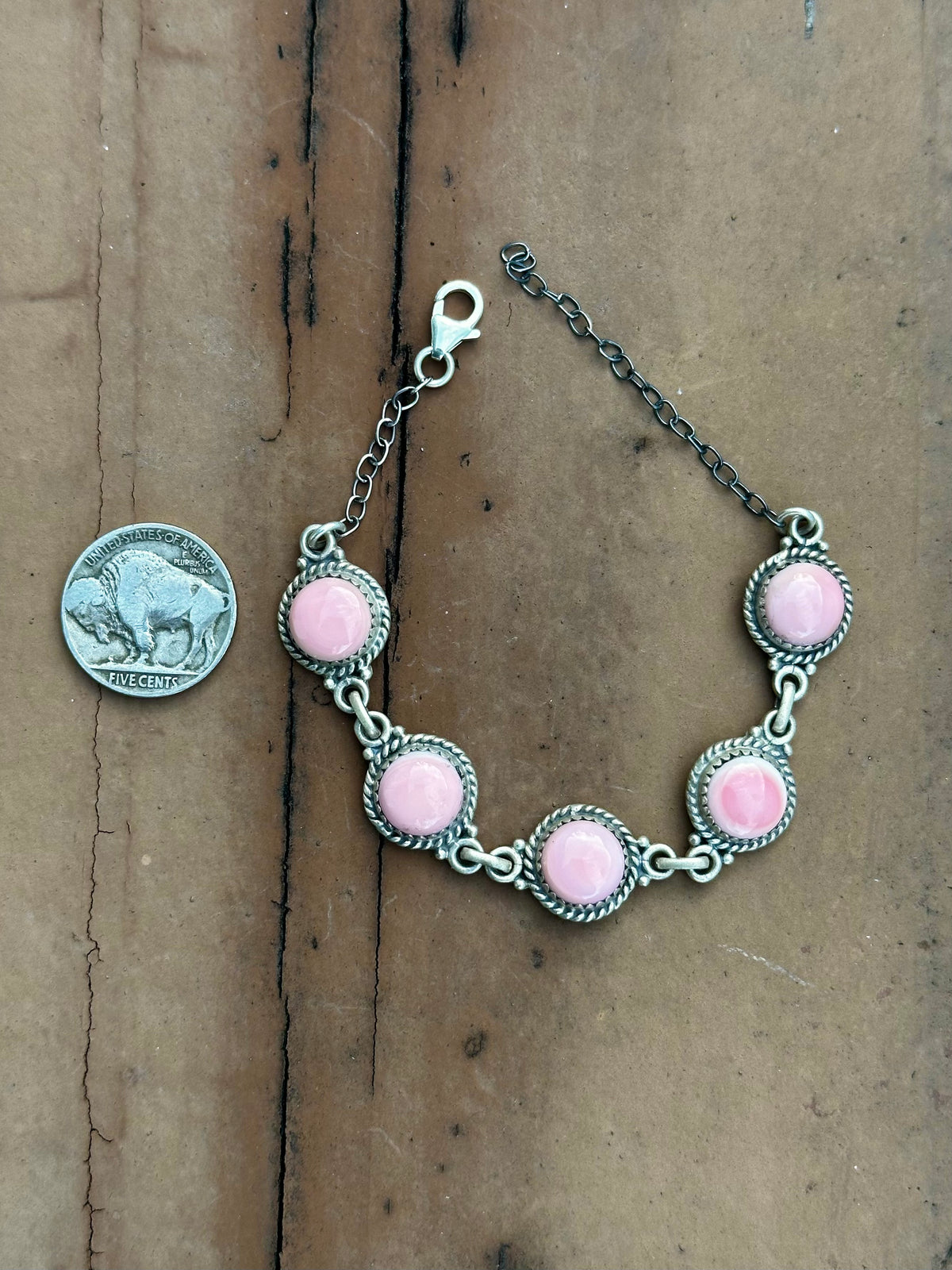 Pink conch bracelet