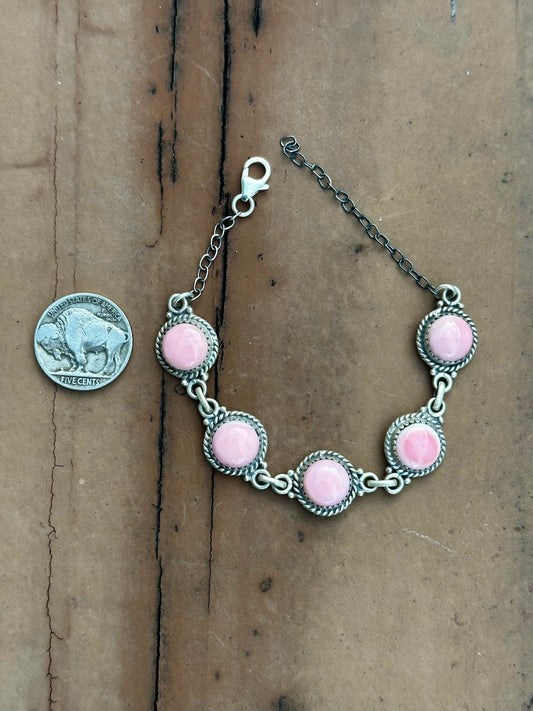 Pink conch bracelet