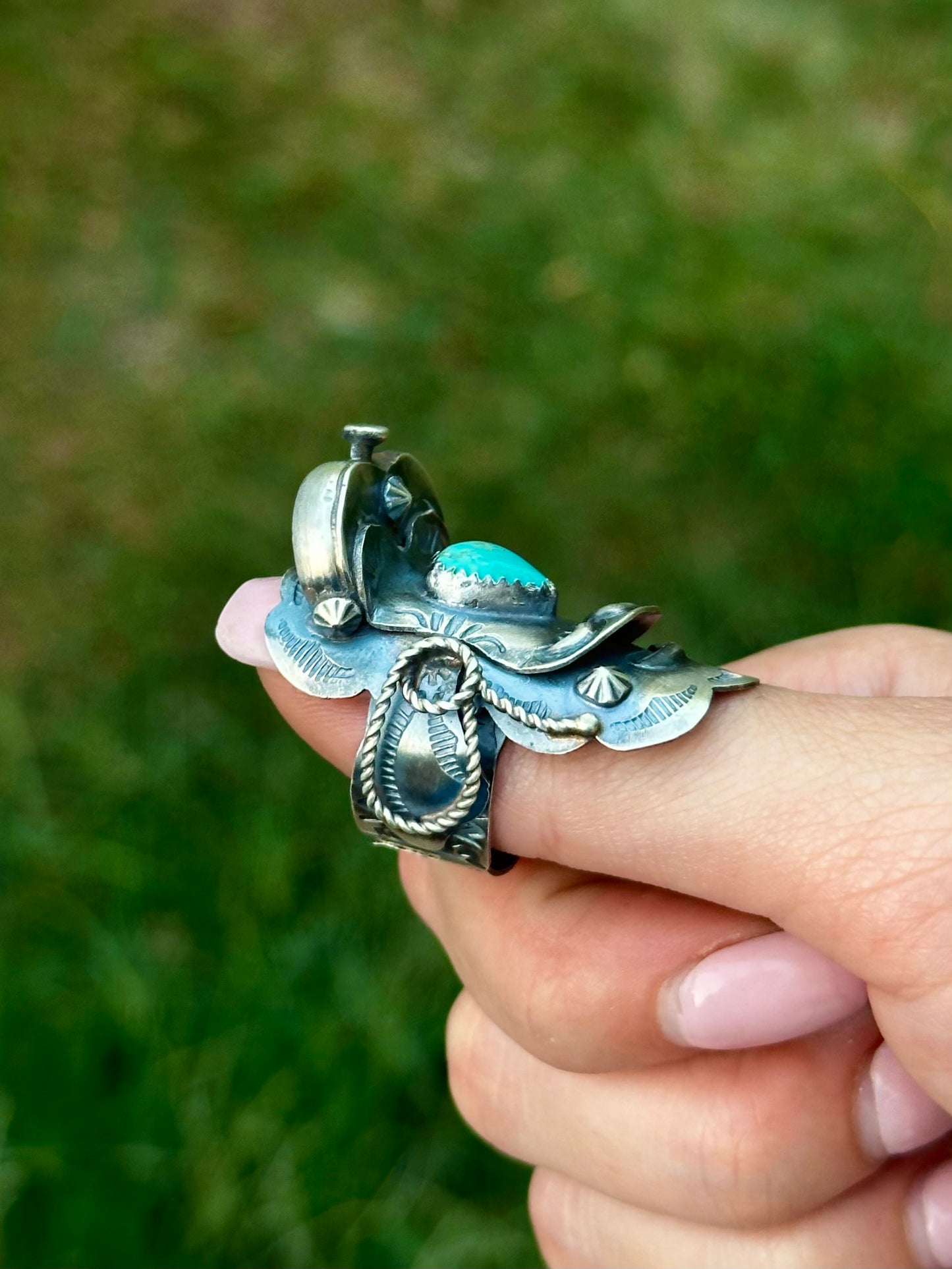Adjustable Tim Yazzie Kingman Saddle ring