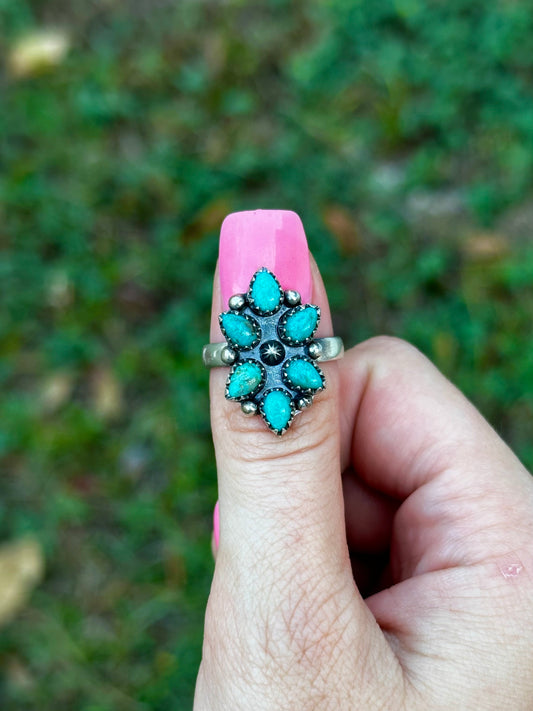 Adjustable turquoise ring