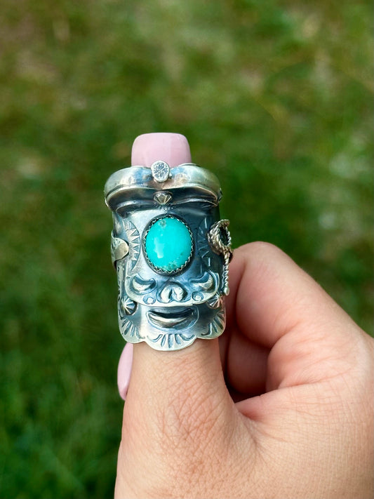 Adjustable Tim Yazzie Kingman Saddle ring