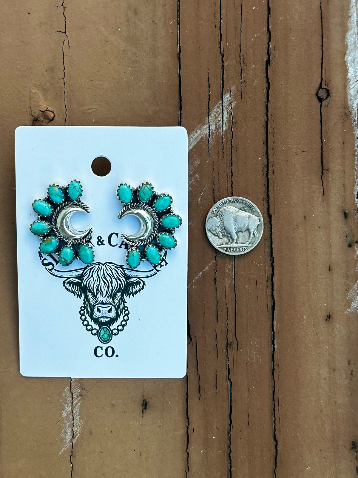 Kingman moon cluster earrings