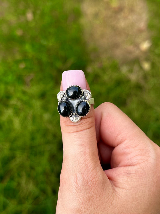 Adjustable Black Onyx ring