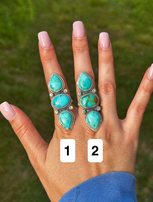 Adjustable Kingman turquoise ring